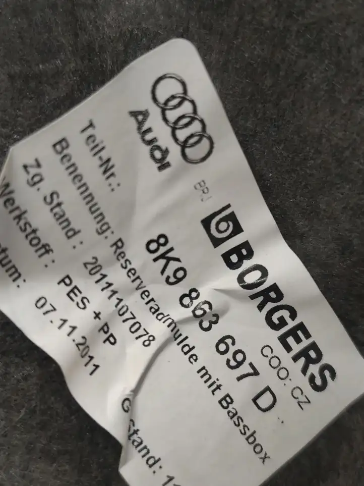 Audi A4 S4 B8 8K (2011 - 2015) 8K9863697D Пол багажника — фото 3