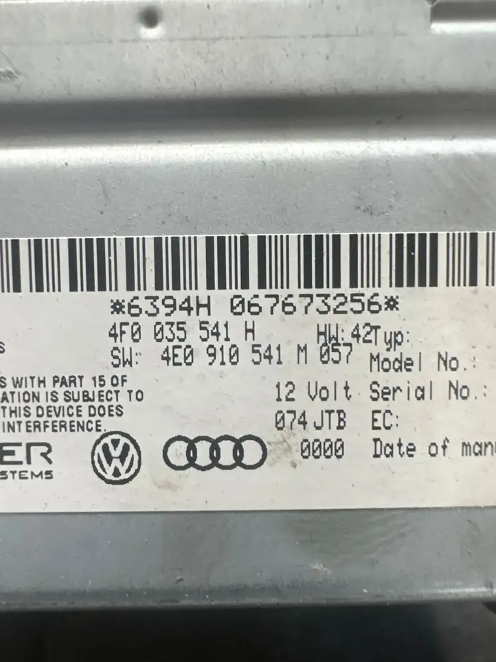 Audi A6 S6 C6 4F (2004 - 2008) 4F0035541H Прочие блоки управления — фото 3