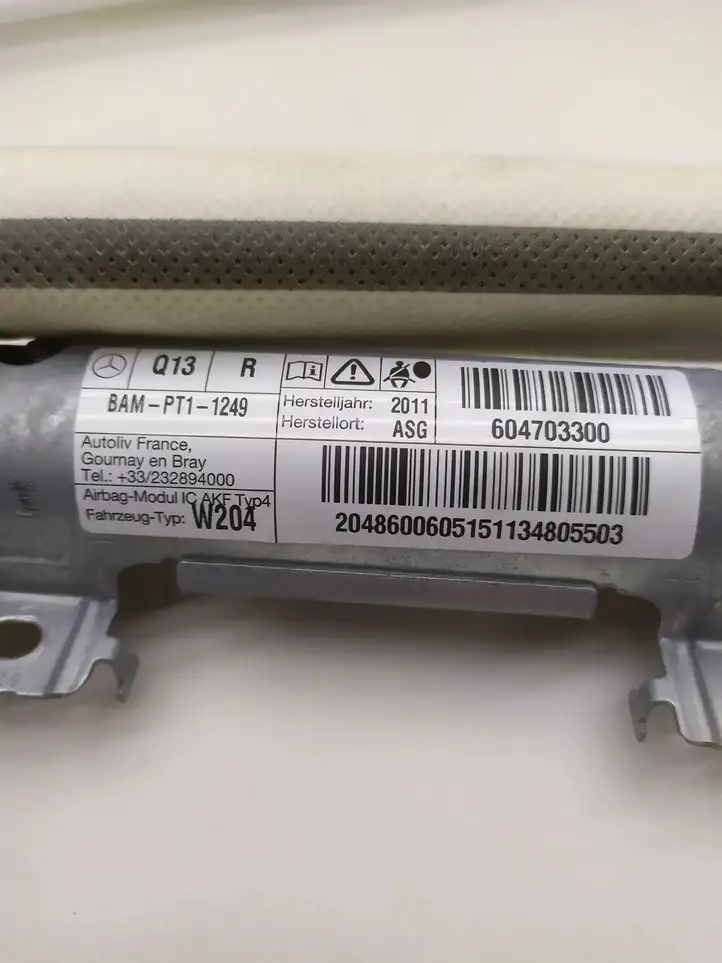 Mercedes-Benz C W204 (2007 - 2014) 2048600605 Боковая подушка безопасности шторка — фото 3