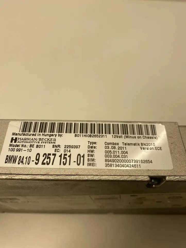 BMW 5 F10 F11 (2009 - 2016) 9257151 Bluetooth модуль — фото 4