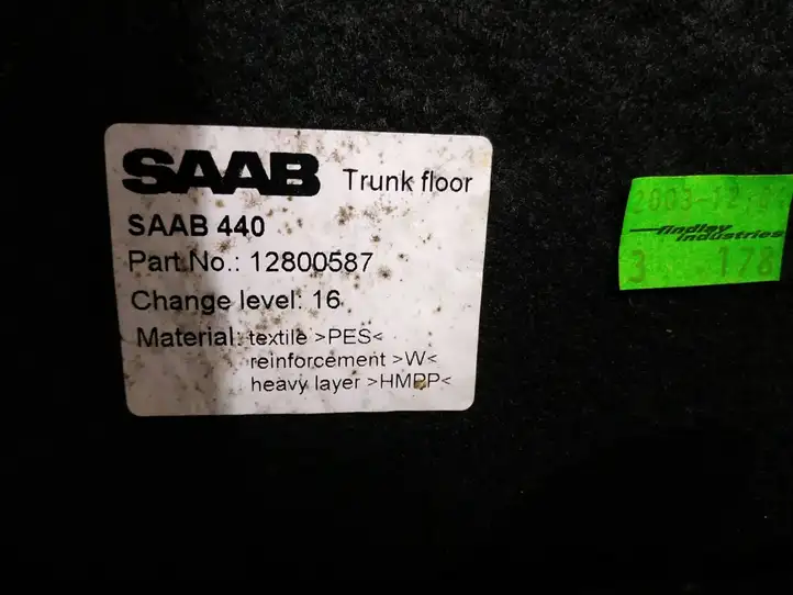 Saab 9-3 Ver2 (2003 - 2007) Задний коврик салона — фото 7