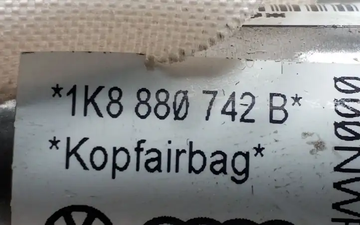 Volkswagen Scirocco (2008 - 2014) 1K8880742B Боковая подушка безопасности шторка — фото 2