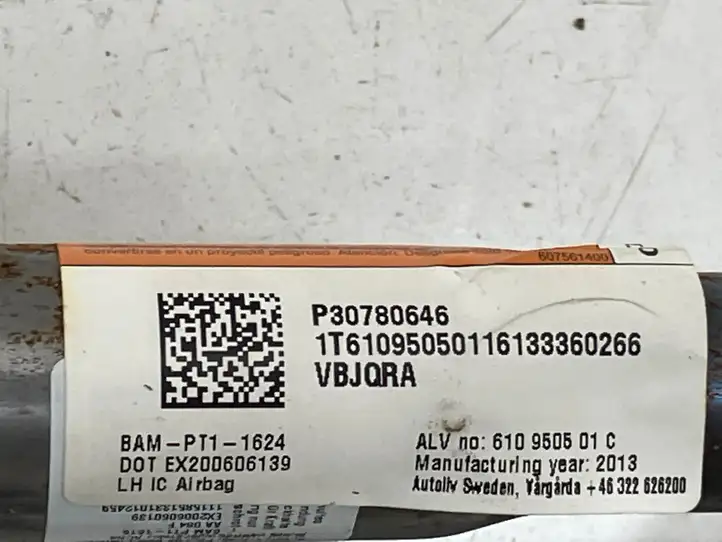 Volvo V60 (2013 - 2018) P30780646 Боковая подушка безопасности шторка — фото 9