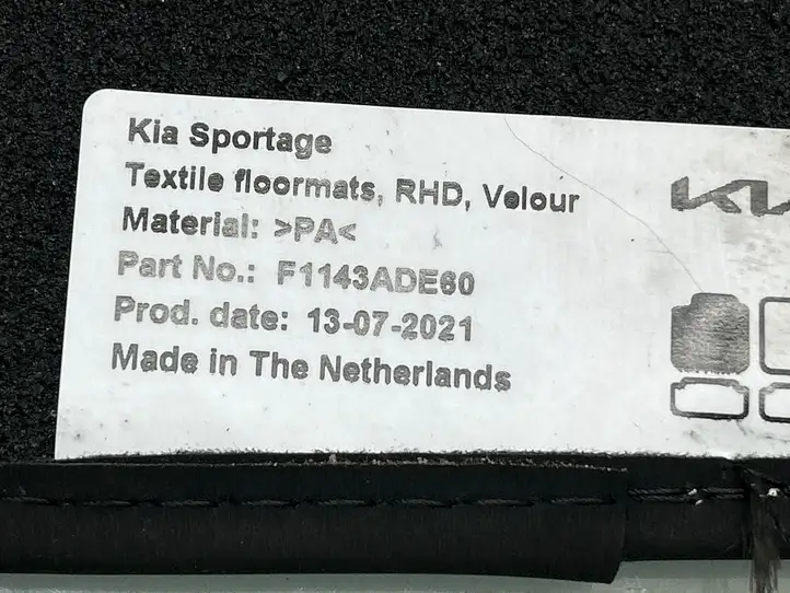 Kia Sportage (2018 - 2021) F1143ADE60 Передний коврик салона — фото 3