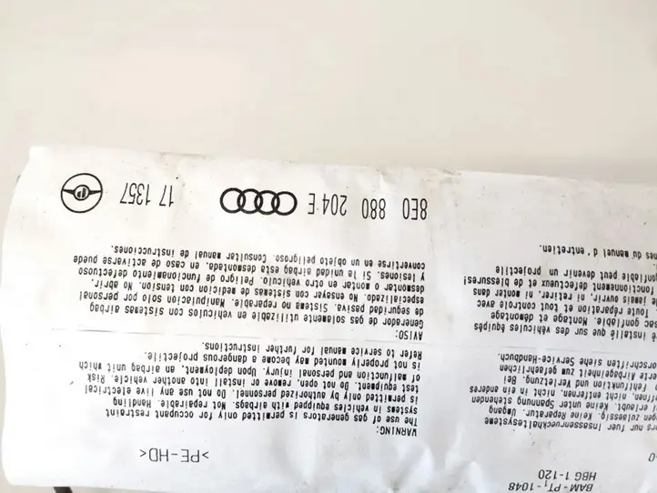 Audi A4 S4 B6 8E 8H (2000 - 2006) 8E0880204E Подушка безопасности пассажира — фото 2