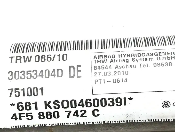 Audi A6 S6 C6 4F (2008 - 2011) 4F5880742C Боковая подушка безопасности шторка — фото 4