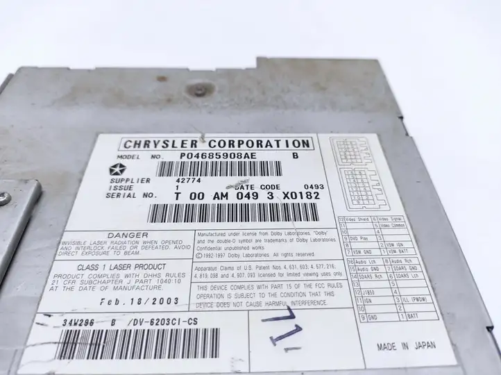 Chrysler Pacifica (2003 - 2008) P04685908AE Магнитола / мультимедийная система — фото 4