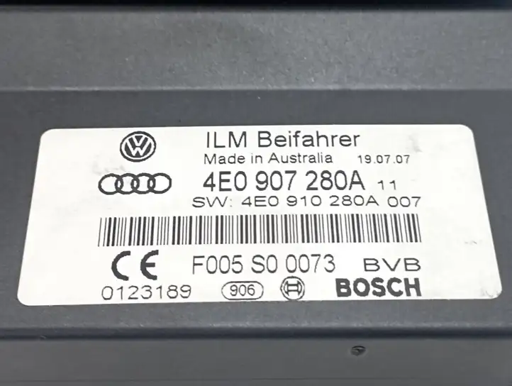 Audi A8 S8 D3 4E (2007 - 2010) 4E0907280A Прочие блоки управления — фото 4