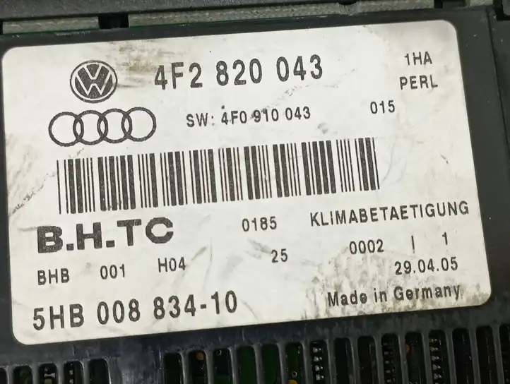 Audi A6 S6 C6 4F (2004 - 2008) 4F0910043 Блок управления климат-контролем — фото 4