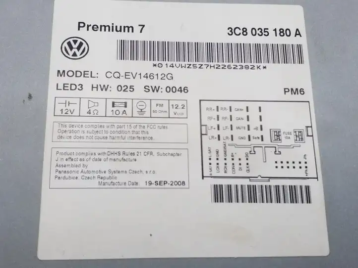 Volkswagen PASSAT CC (2008 - 2012) 3C8035180A Магнитола / мультимедийная система — фото 2