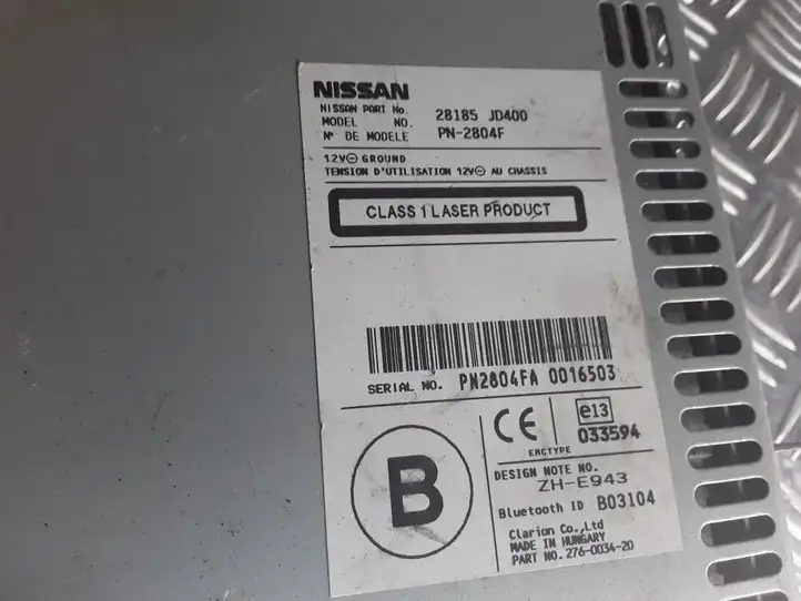 Nissan Qashqai (2006 - 2010) 28185JD400 Магнитола / мультимедийная система — фото 2