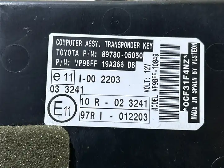 Toyota Avensis T270 (2009 - 2012) 8978005050 Блок иммобилайзера — фото 3