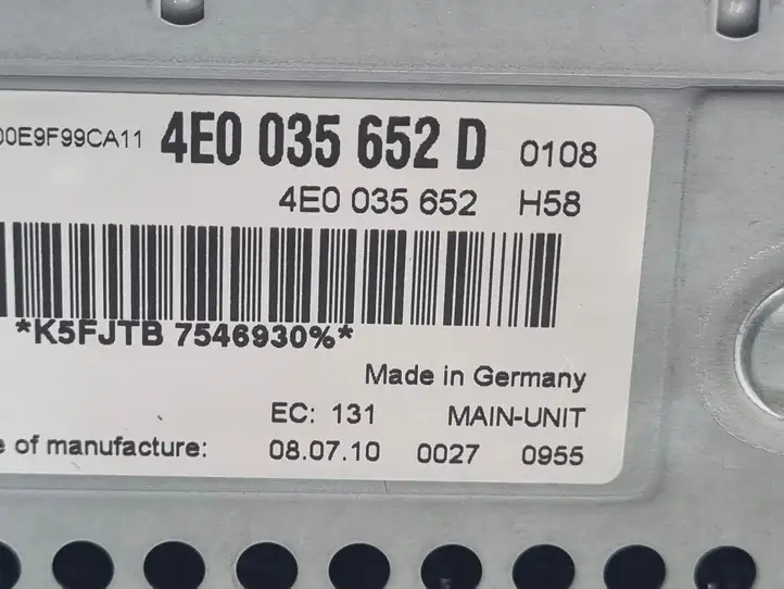 Audi A6 S6 C6 4F (2008 - 2011) 4E0035652D Магнитола / мультимедийная система — фото 6