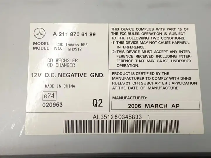 Mercedes-Benz R W251 (2005 - 2013) CD/DVD чейнджер — фото 6