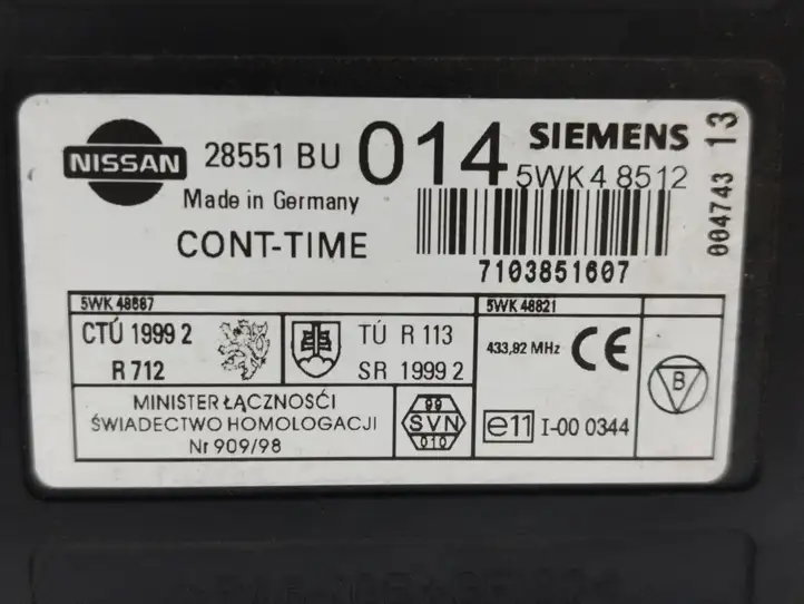 Nissan (2000 - 2006) 28551BU014 Модуль комфорта — фото 2