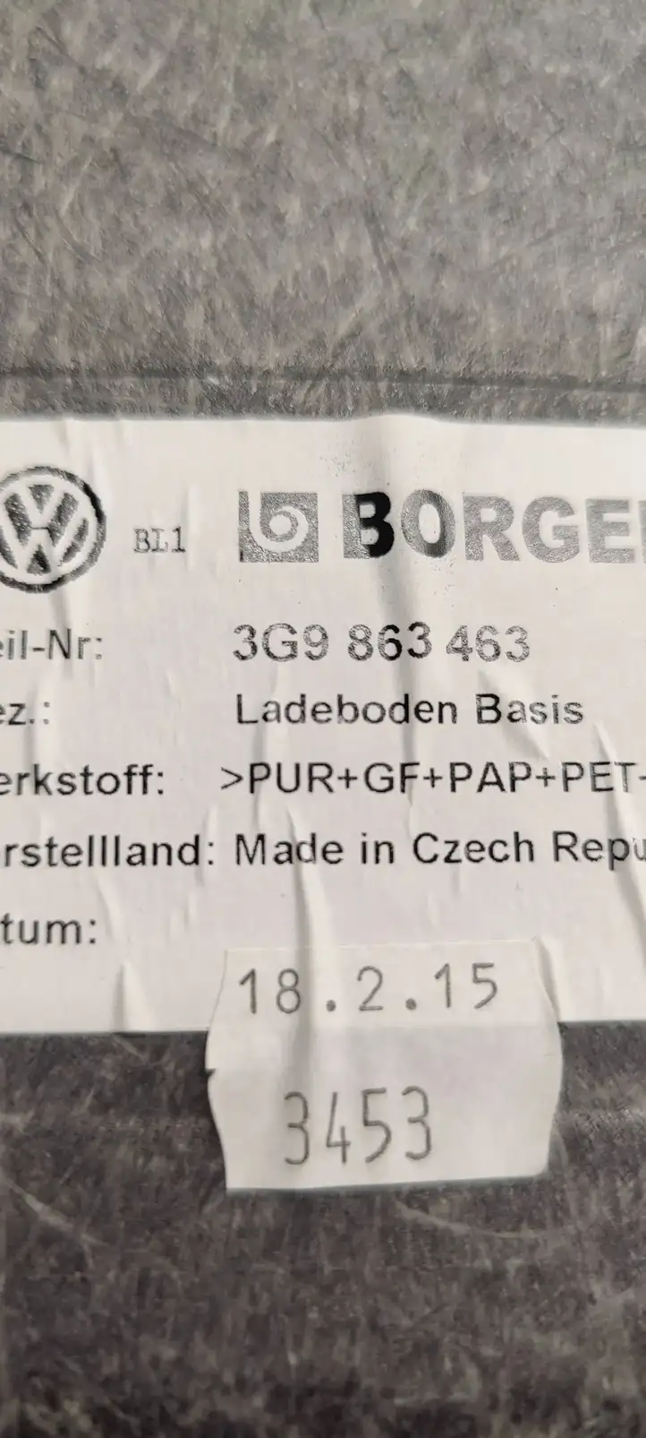 Volkswagen PASSAT B8 (2015 - ) 3G9863463 Коврик багажника — фото 4