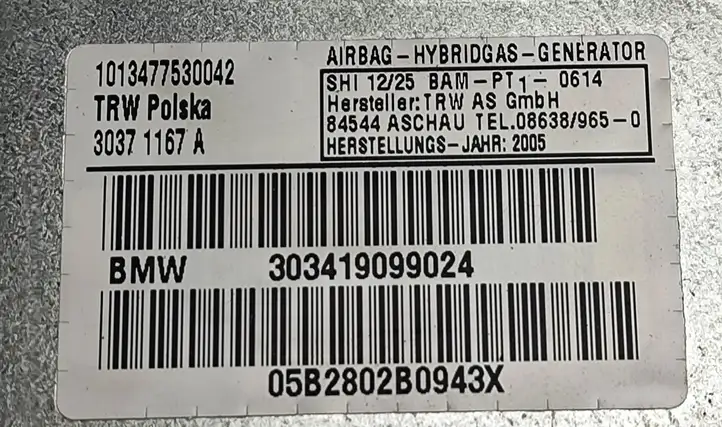BMW X3 E83 (2003 - 2010) 303419099024 Подушка безопасности двери — фото 3