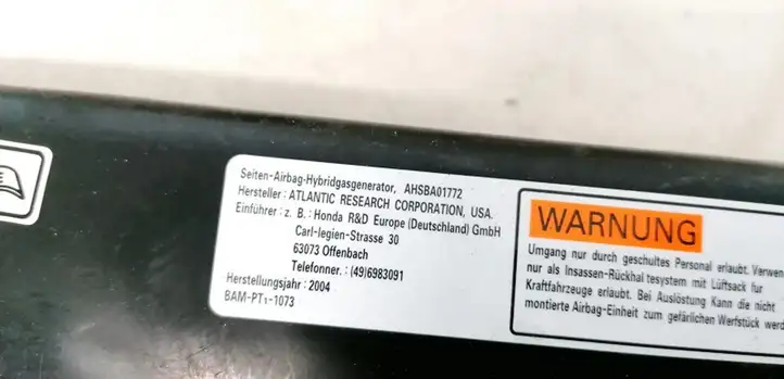 Honda Accord (2003 - 2007) AHSBA01772 Подушка безопасности сиденья — фото 2