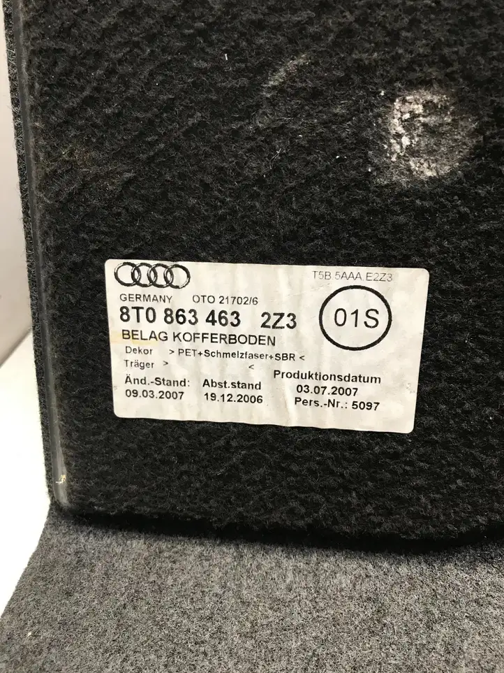 Audi A5 8T 8F (2007 - 2011) 8T0863463 Пол багажника — фото 5