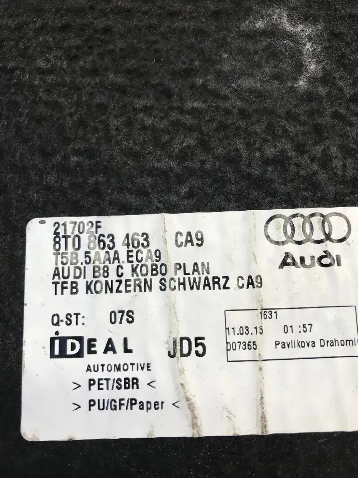 Audi A5 8T 8F (2011 - 2016) 8T0863463 Пол багажника — фото 5