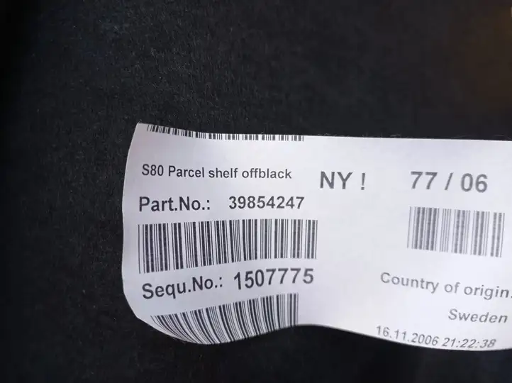 Volvo S80 (2006 - 2009) Задний подоконник — фото 2