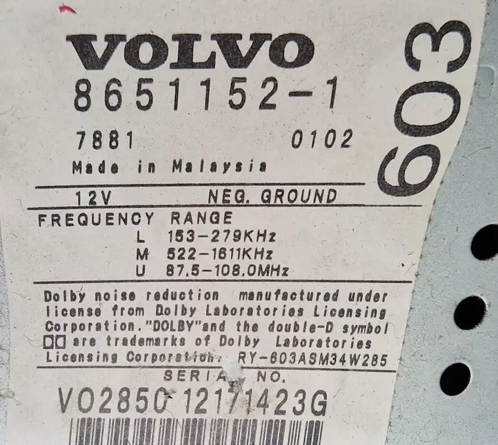 Volvo V70 (2000 - 2004) HU603 Магнитола / мультимедийная система — фото 3