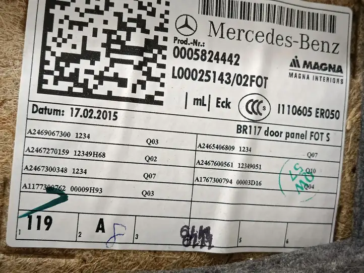 Mercedes-Benz CLA C117,X117,W117 (2013 - 2019) A2469067300 Обшивка задней двери — фото 3