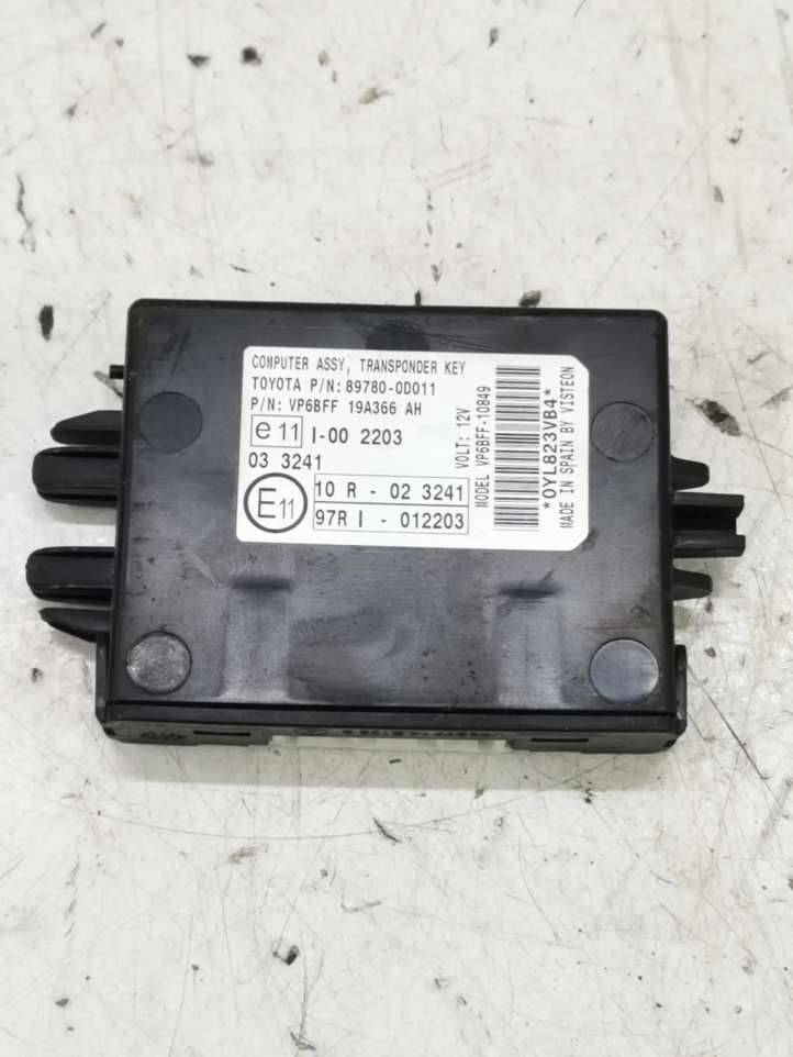 897800D011 Toyota Yaris Beraktės sistemos KESSY (keyless) valdymo blokas/ modulis