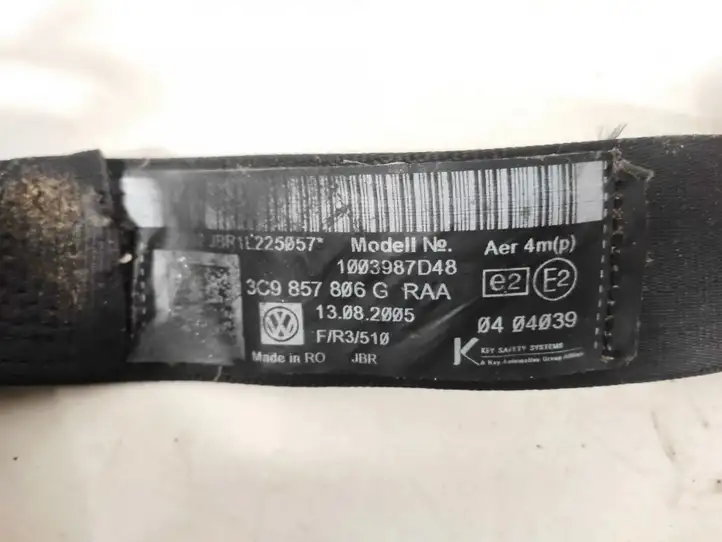 (2005 - 2010) 3c9857806g Задний ремень безопасности — фото 3