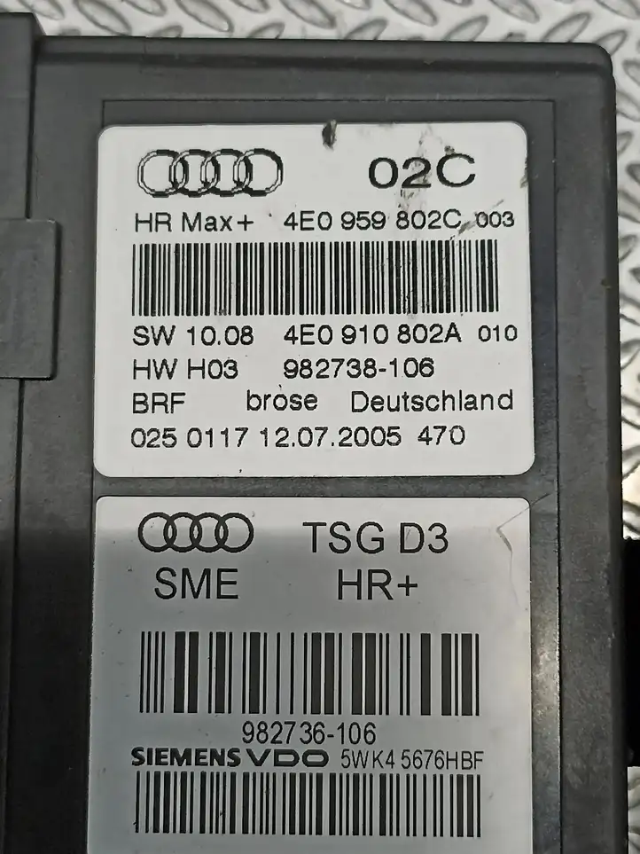Audi A8 S8 D3 4E (2005 - 2007) 4E0959802C Стеклоподъемник задней двери — фото 5