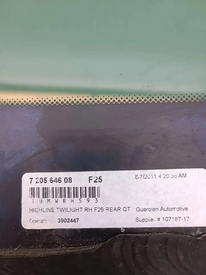 BMW X3 F25 (2010 - 2017) 7205646 Заднее боковое стекло — фото 5