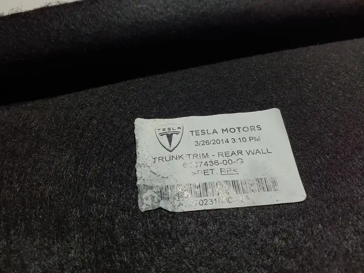 Tesla Model S (2012 - 2016) 6007436 Коврик багажника — фото 2