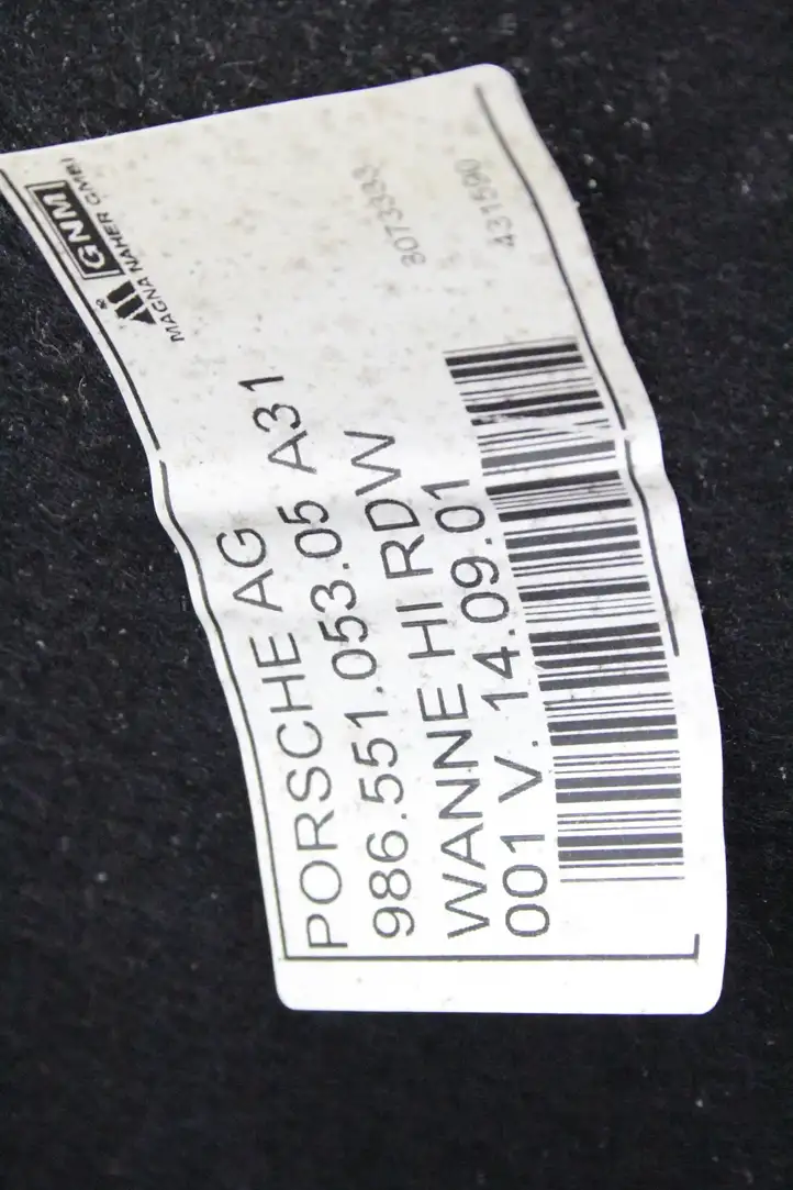 Porsche Boxster 986 (1996 - 2004) 98655105305 Пол багажника — фото 2