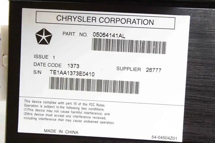 Jeep Compass (2011 - 2013) 05064141AL Усилитель звука — фото 4