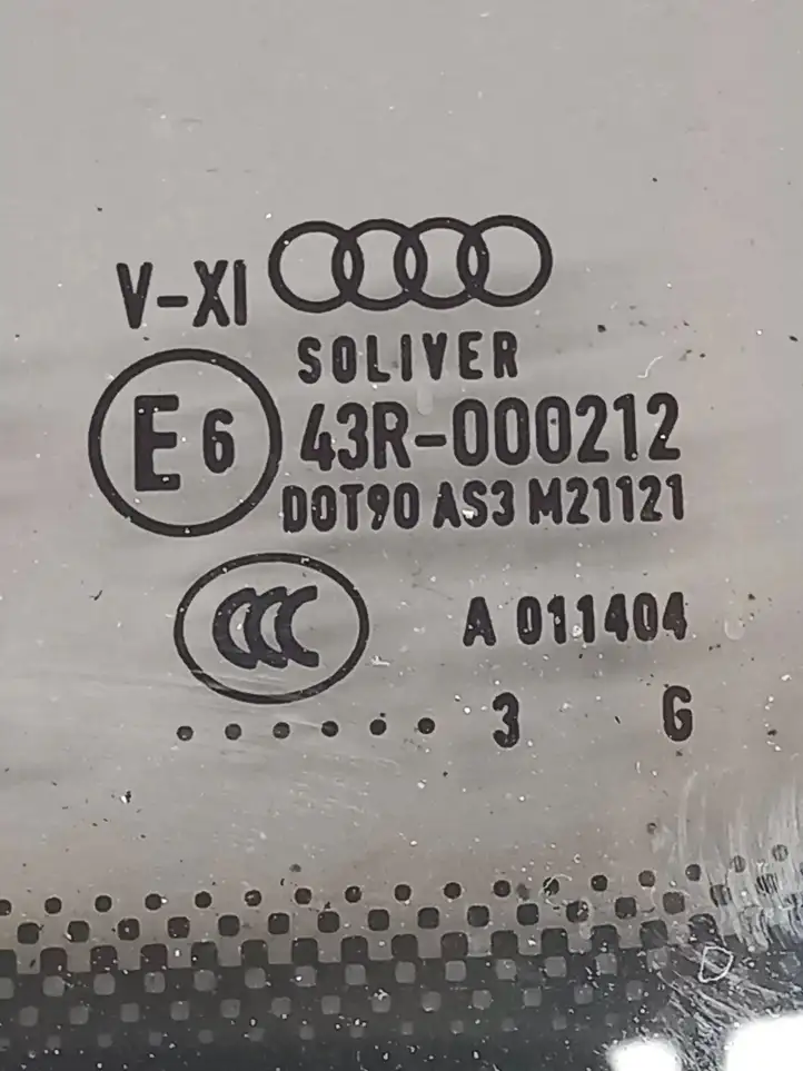 Audi A8 S8 D4 4H (2010 - 2014) DOT90ASS421121 Заднее боковое стекло — фото 3
