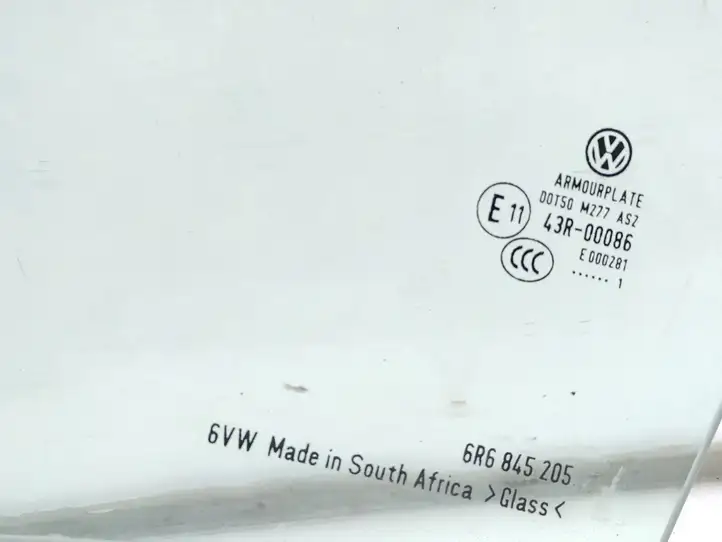 Volkswagen Cross Polo (2009 - 2018) 6R6845205 Стекло задней двери — фото 2